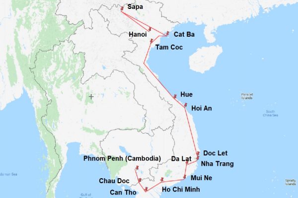 mapa de Vietnam